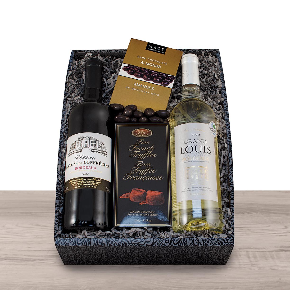 French Duo Wine Gift Box By Wine Basket , Wine Gift Baskets , Gift Baskets Delivered