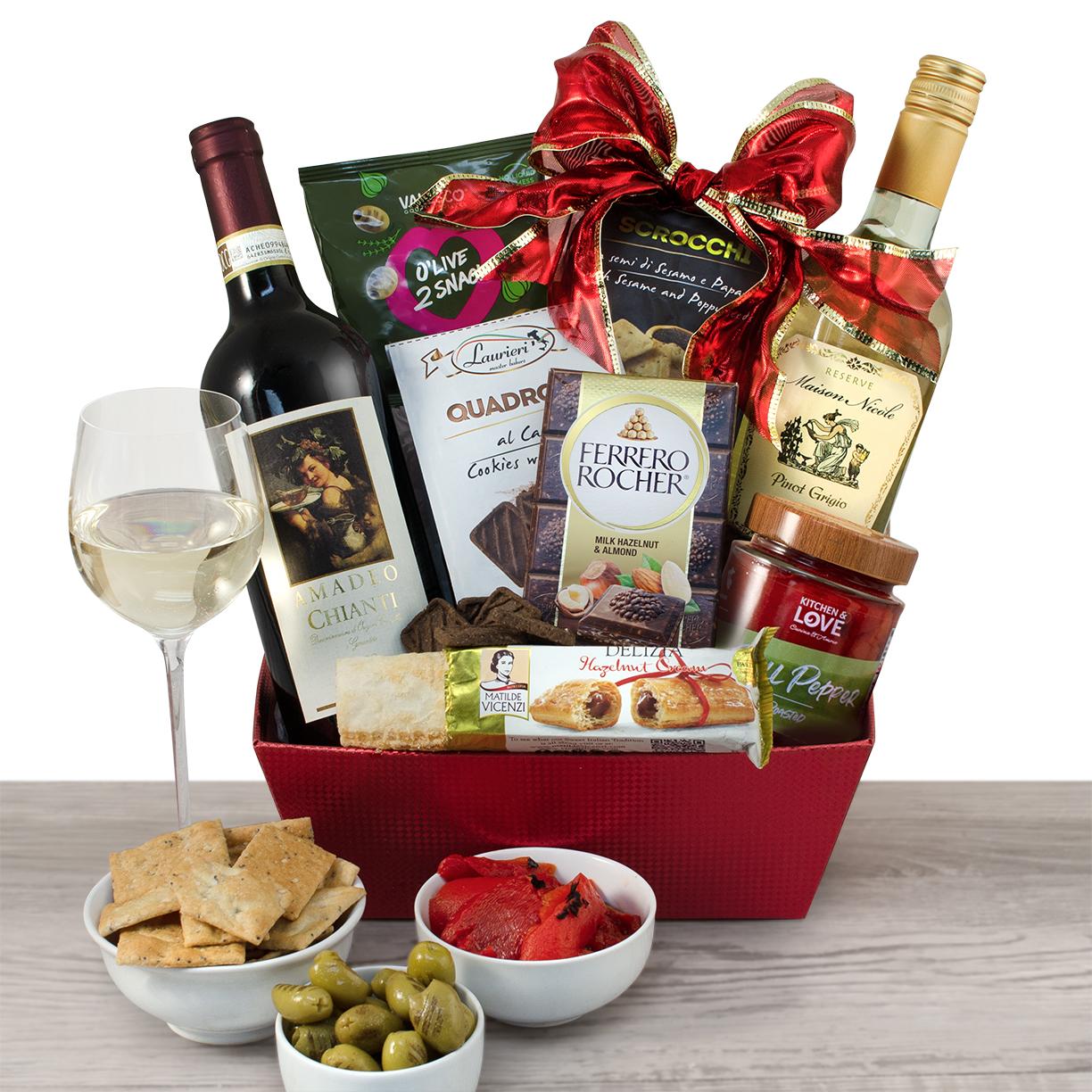 Taste Of Tuscany Italian Wine Gift Basket By Wine Basket , Red Wine Gift Baskets , Gift Baskets Delivered