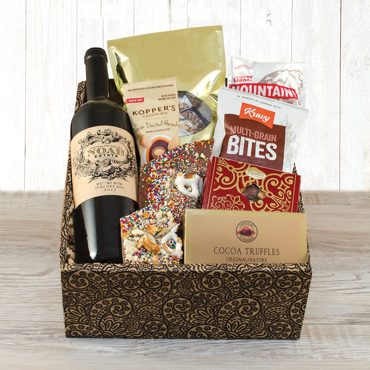 Refreshing Red Wine Gift Box by Wine Basket 